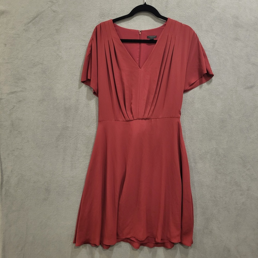 Ann Taylor Dress‎ V-Neck  Women's Size 12 Lined Sheer Office Casual Delicate
